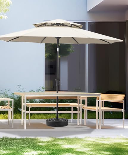 C-Hopetree 51kg Heavy Duty Water Fillable Base Stand for Outdoor Patio Garden Parasol Table Umbrella, Bronze - Image 6