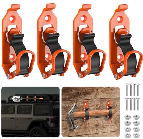 Youlvy Metal Rubber Shovel Mount for Roof Rack/ Truck Bed Axe Jeep UTV Offroad Shovel Holder with Wall Mounting Kit Fit 0.67 to 1.57 Diameter Tools 4P