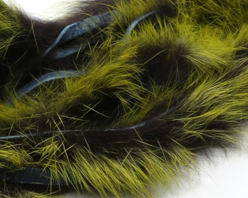 Hareline Fly Tying Polychrome Rabbit Strips - Multicolor Rabbit Fur for Streamers, Leeches & Baitfish Flies