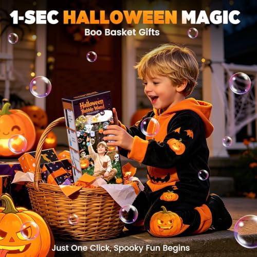 Zerhunt Skull Bubble Wand for Kids: 1-Sec Halloween Excitement (Black) - Image 3
