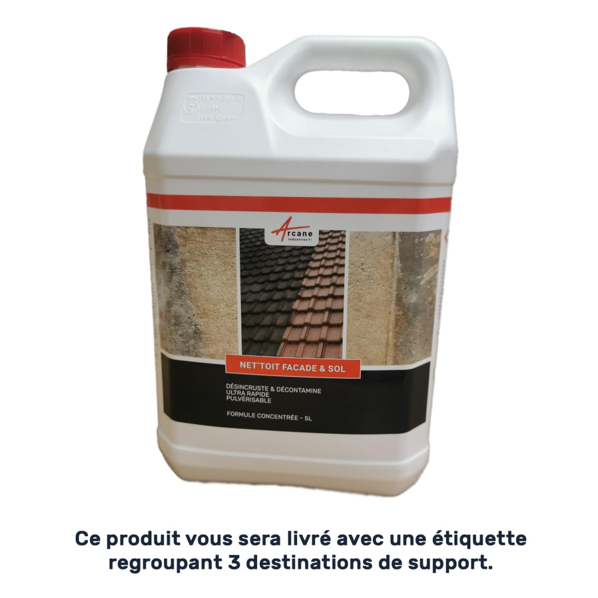 Nettoyant facade, produit professionnel rapide pour crépi et enduit - 20 L - ARCANE INDUSTRIES