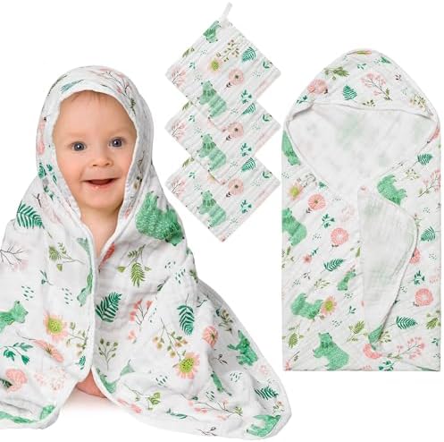 Cotton Tree Baby Washcloth Set – 6 Pack Soft Cotton Towels (9x9 Inch)