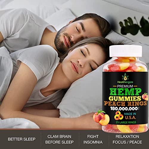 Hemp Gummies-Best Tasting Peach Rings Gummy-Fresh Full Natural Hemp Oil-Relax, Sleep, Discomfort, Muscle, Back, Knees-Made In USA - Image 5