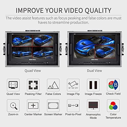 Image of ATEM156-CO 15.6 Inch Live Streaming Carry-on Broadcast Director Monitor with 4 HDMI Input Output Quad Split Display for ATEM Mini Video Switcher Mixer Pro Studio Television Production