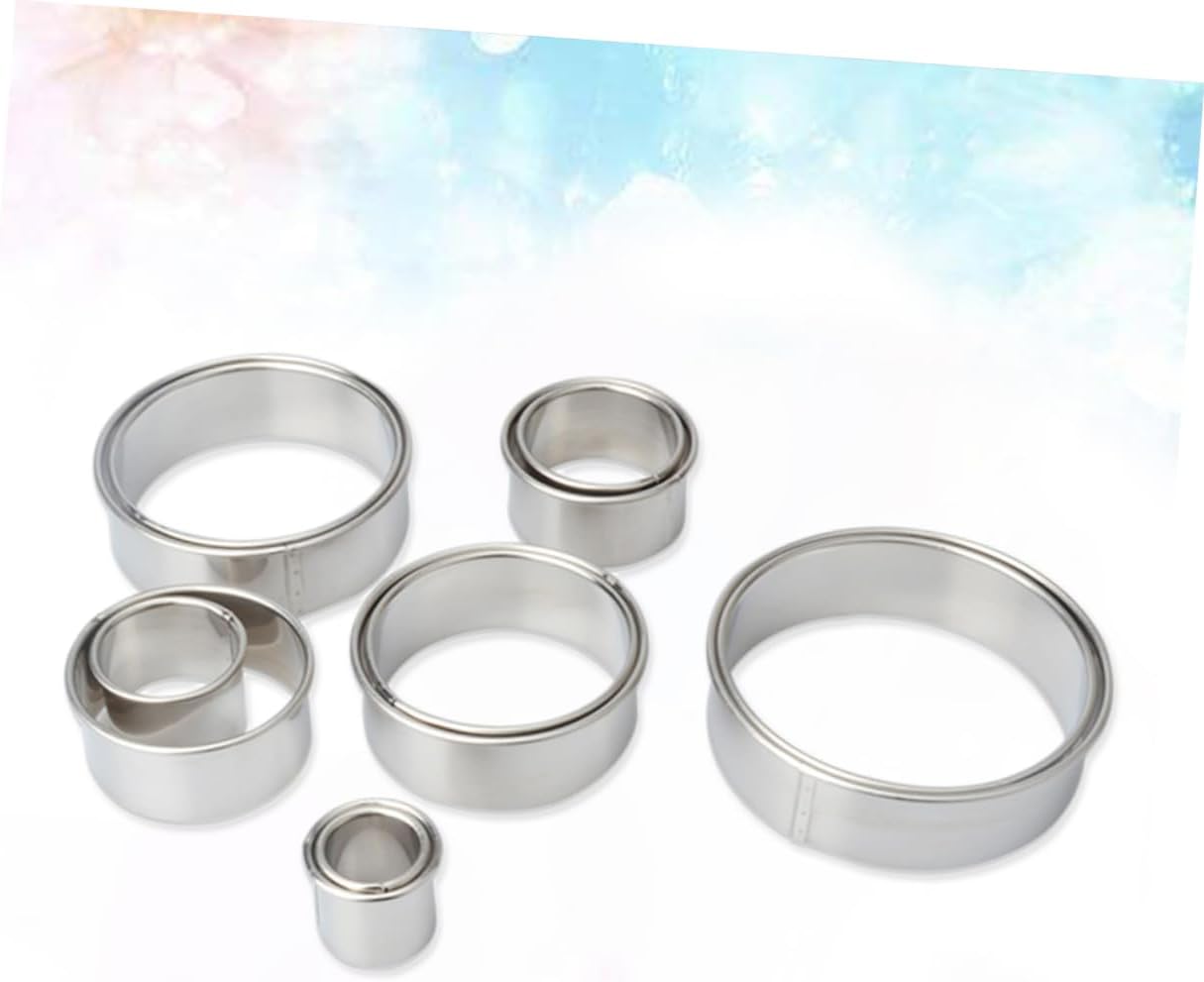 Cabilock 12pcs Stainless Steel Mousse Cake Ring Mold Set Round Baking Moulds Non-stick Dishwasher Safe for Pastry Decor