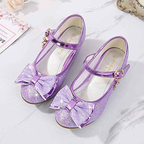 Girls' Formal Shoes Wedding Party High Heel Mary Jane Sequined Princess Shoes4