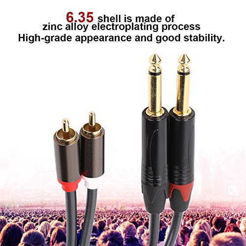 Mono Plu Adapter Cable, Stereo Jack Interconnect Cable miniatura 3