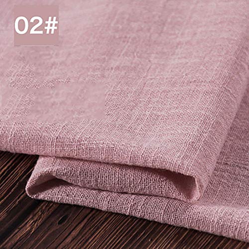 YOUMU - Tela de lino y algodón, para manualidades, vestidos, camisetas, cortinas, cojines, disfraz sólido, 2, 53"x39"