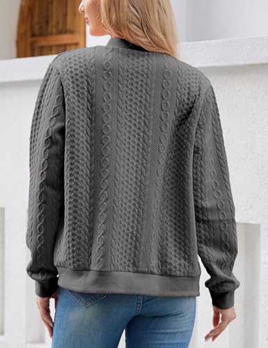 Image of Larmliss Women's Zip Up Cardigan Sweater Hoodies Long Sleeve Jacket Crewneck Casual Outerwear Spring Fall Trendy Coat Outfits