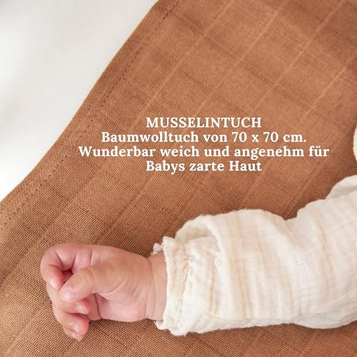 Trend Mama® | Windeltorte Boho Style | Spruch wählbar | 27 Windeln (Gr.2), Musselintuch, Socken & Waschhandschuh |Geschenk Geburt (Design| Papas bester Schuss)
