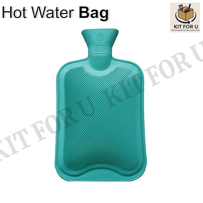 Image of INDI Hot Bag Hot Water Bag (2 litre) Non Electric Rubber Bottle hot bag, hot water bag for period cramps, Heating Bottle, for Body Pain Relief Therapy, Hot and Cold Therapies. (Multicolor)
