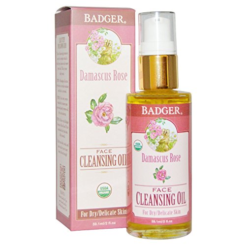 Badger Company, Damascus Rose Face Cleansing Oil, For Dry/Delicate Skin, 2 fl oz (59.1 ml) by "Badger Company, Damascus Ros"