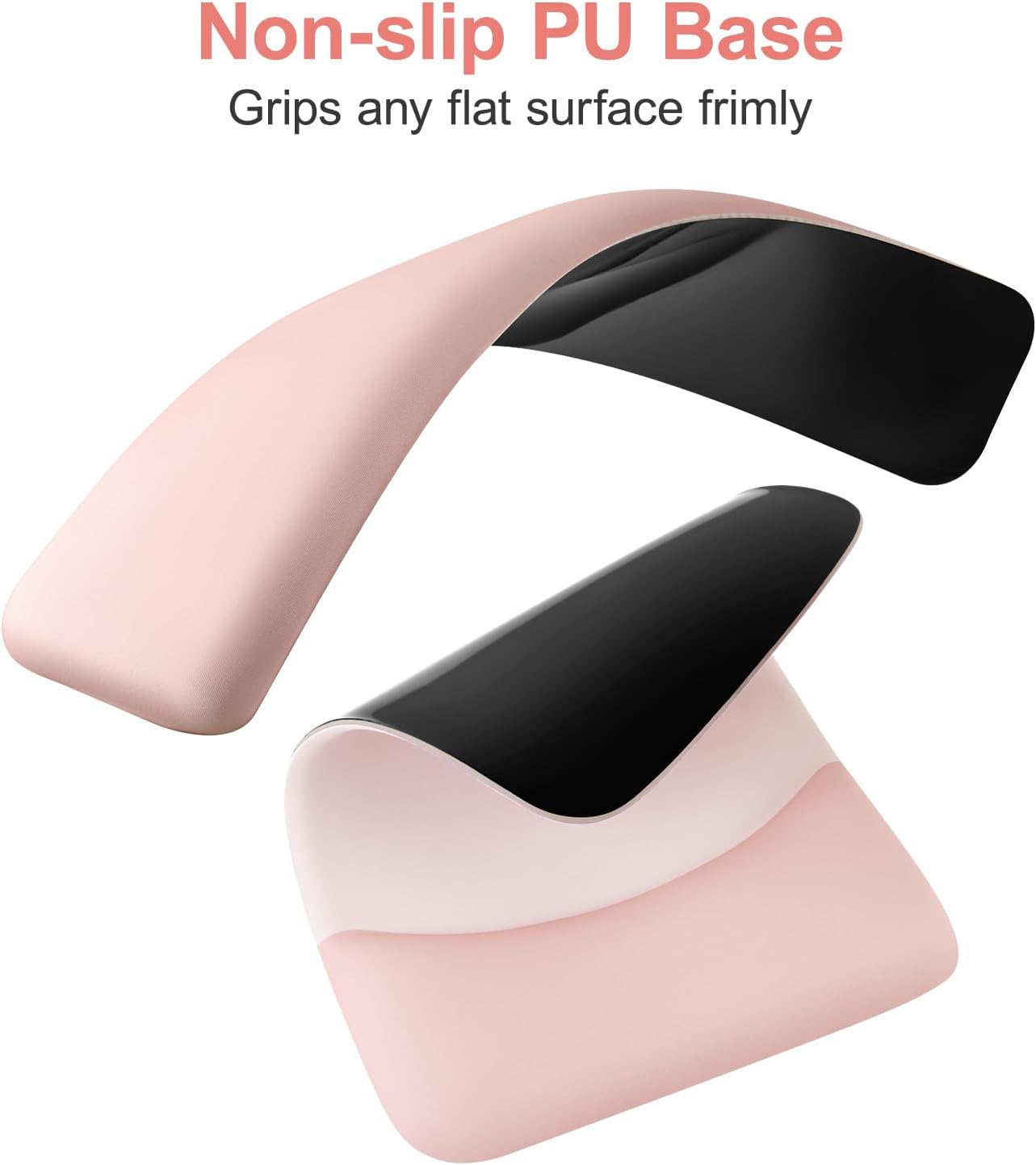 MOSISO Ergonomic Keyboard & Mouse Pad Wrist Rest Set, Silicone-Filled Wrist Support with Non-Slip Base & Soft Cloth, Provides Strong Palm Support for Home/Office Typing & Gaming, Baby Pink