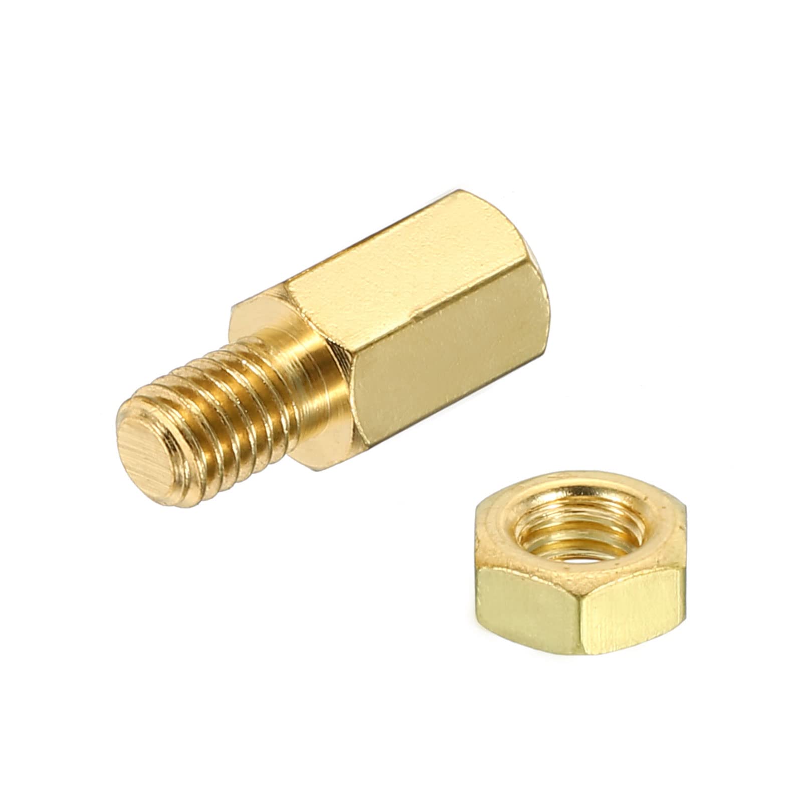 PATIKIL 10mm+6mm M5 Standoff Screws, 20 Pack Brass Hex PCB Standoffs Nuts for Motherboards Computer Cases, Circuit Boards - Image 4