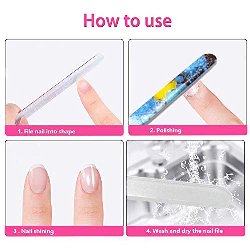 Glass Nail Shiner -2 Pieces Prenium Nano Nail Buffers Glass Nail Files Rainbow Shine Polisher For Natural Nails #TOP5