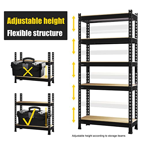 Primezone Storage Shelves 5 Tier Adjustable Garage Storage Shelving, Heavy Duty Metal Storage Utility Rack Shelf Unit For Warehouse Pantry Closet Kitchen thumb #4