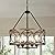 SLBWQ 4-Light Farmhouse Chandelier, Rustic Faux Wood Chandeliers Dining Room Light Fixture, Round Pendant Light, Hanging Kitchen Island Light for Living Room, Entryway, Foyer-Black & Wood Grain