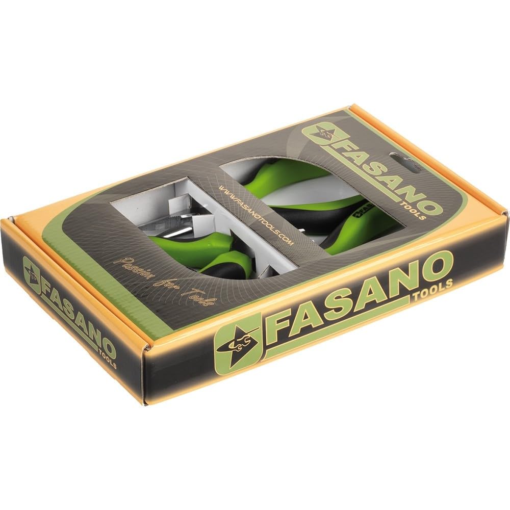 Fasano Tools Set 3 Pinze Professionali, Verde e Grigio, Impugnatura Bi-materiale Ergonomica, FG 59XT/S3, per Uso Professionale