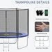 AOTOB Trampoline 10 FT, Outdoor Trampolines with Safety Enclosure Net and Ladder, Waterproof Spring Pad Premium Jump Mat for Kids and Adults