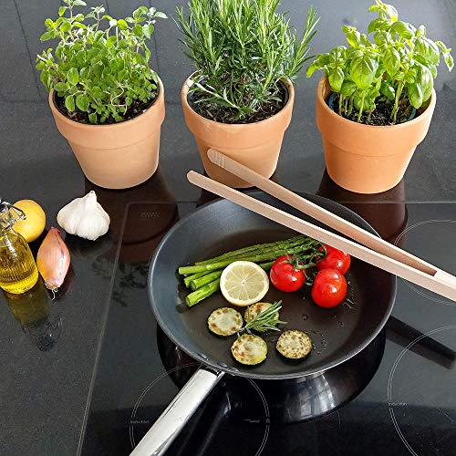 10x HOFMEISTER® Grillzange, 40 cm, für Wurst, Steaks & Gemüse auf dem BBQ, fester Griff dank Rillen-Fräsung, hygienisch & hitzebeständig, Bratwurst-Pinzette, Buchen-Holz