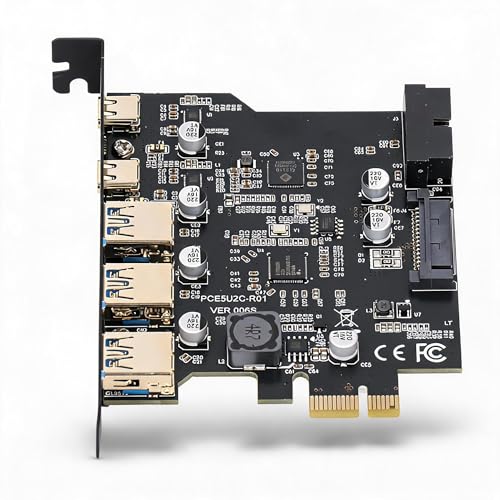 Tarjeta PCIe a USB 3.2 Gen 1 para conectar múltiples discos duros externos en PC
