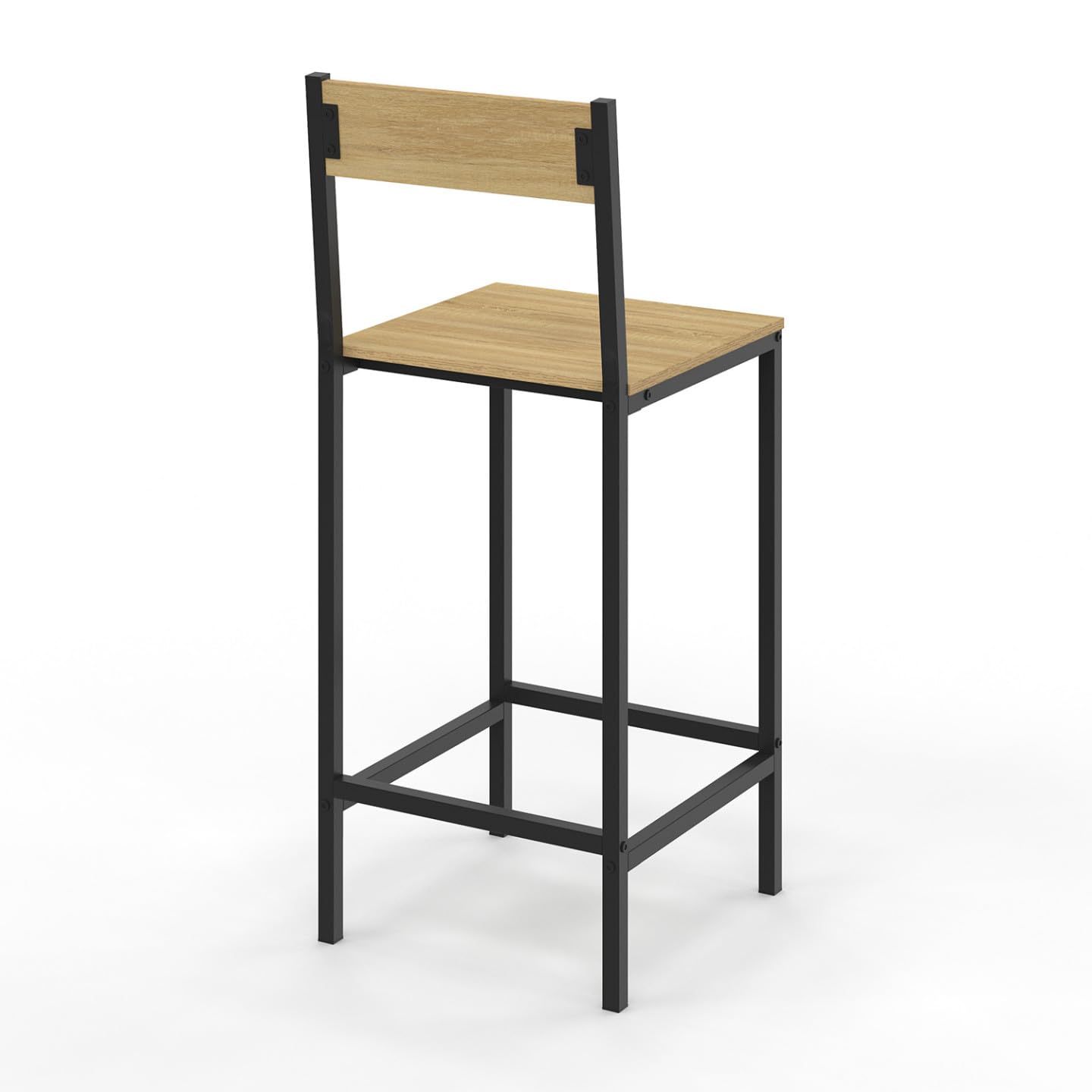 IDMarket - Lot de 4 tabourets de Bar Detroit avec Dossier Chaise de Cuisine Design Industriel