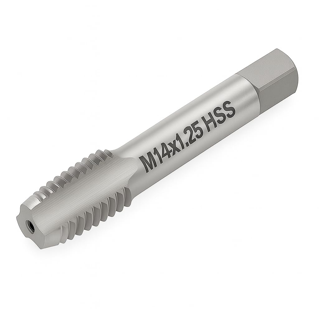 Taraud M14 x 1,25 en acier rapide 6542 pour filetage interne