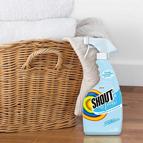 Image of Shout Free Laundry Stain Remover Spray, Active Enzyme Formula is Fragrance, Bleach, and Dye Free, Removes Everyday Stains including Baby Stains - 22oz Spray (Pack of 2)