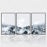 3 Piece Framed Canvas Wall Art Mountain Covered with Snow Canvas Prints Home Artwork Decoration for Living Room,Bedroom - 16