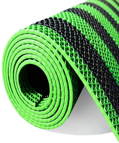Image of Double Colour Anti Skid & Multipurpose /Bathroom Mat /Shower Mat /Carpet /Rugs /Rainmat /Swimming Pool Mat|Waterproof Doormat for Indoor /Outdoor Home Office Entrance| (Green-Black, 2x15Ft)