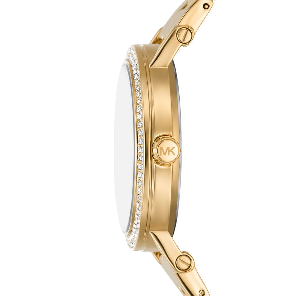 Michael Kors Corey - Orologio da donna al quarzo, movimento a tre lancette con cinturino in lega o pelle