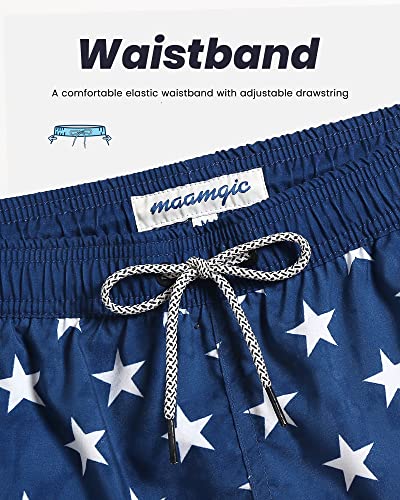 Maamgic Mens Swim Shorts Quick Dry American Flag Swim Trunks Swim Suit With Mesh Lining #TOP5
