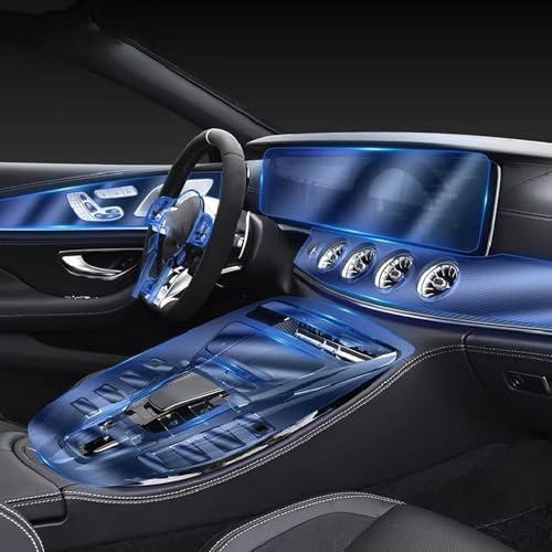 Film PPF Mercedes AMG GT protection console centrale TPU transparent mat 2019-2023