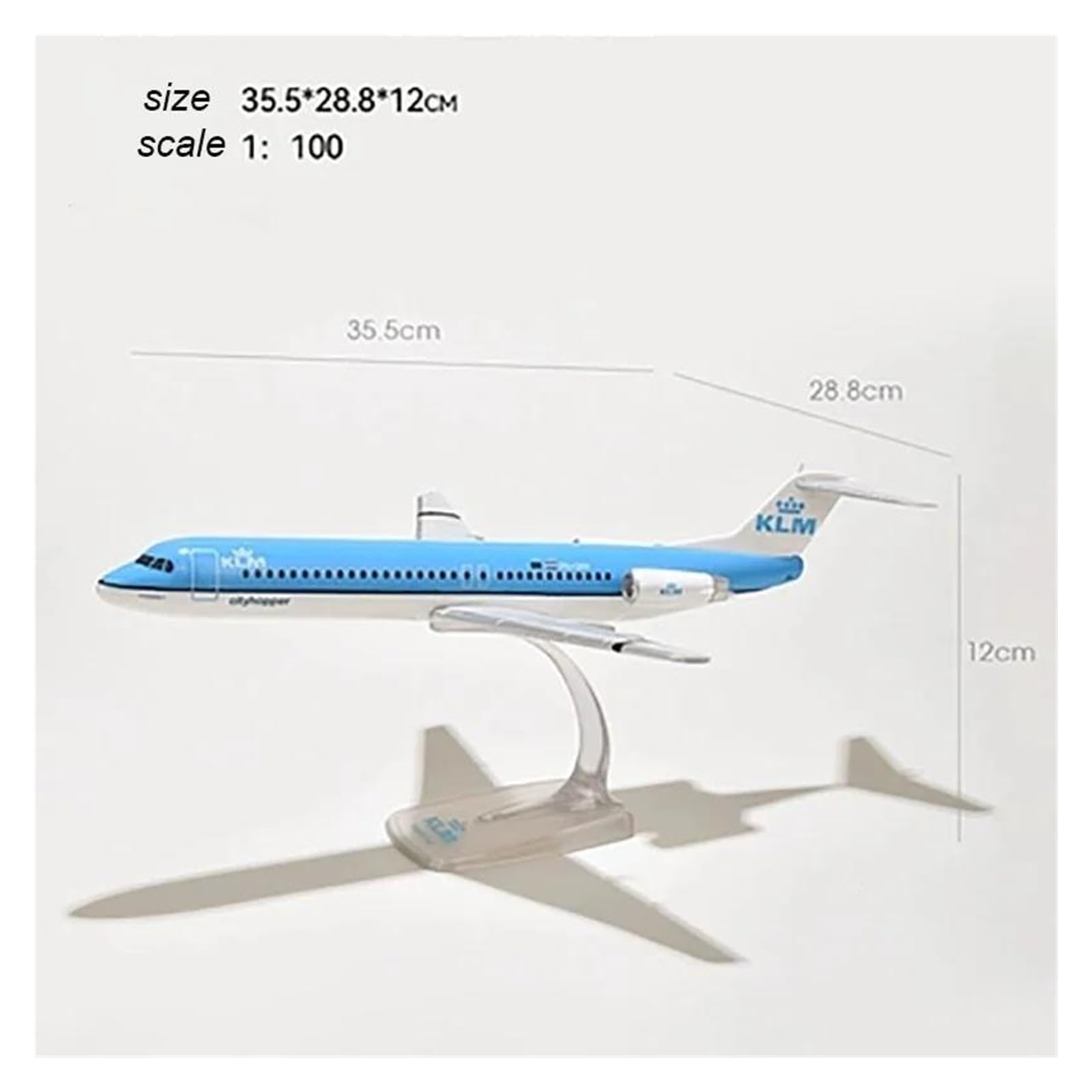 Aereo in Metallo pressofuso Scala 1:100 per Modello di Aereo FK-100 Giocattolo per Collezione, repliche di Aerei in Miniatura per Raccolta ed Esposizione