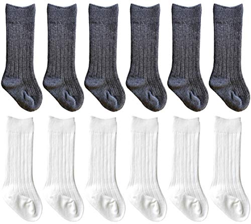 Image of QandSweat Unisex-Baby Knee High Socks Seamless Toddler Boy Girls Cotton Uniform Stockings