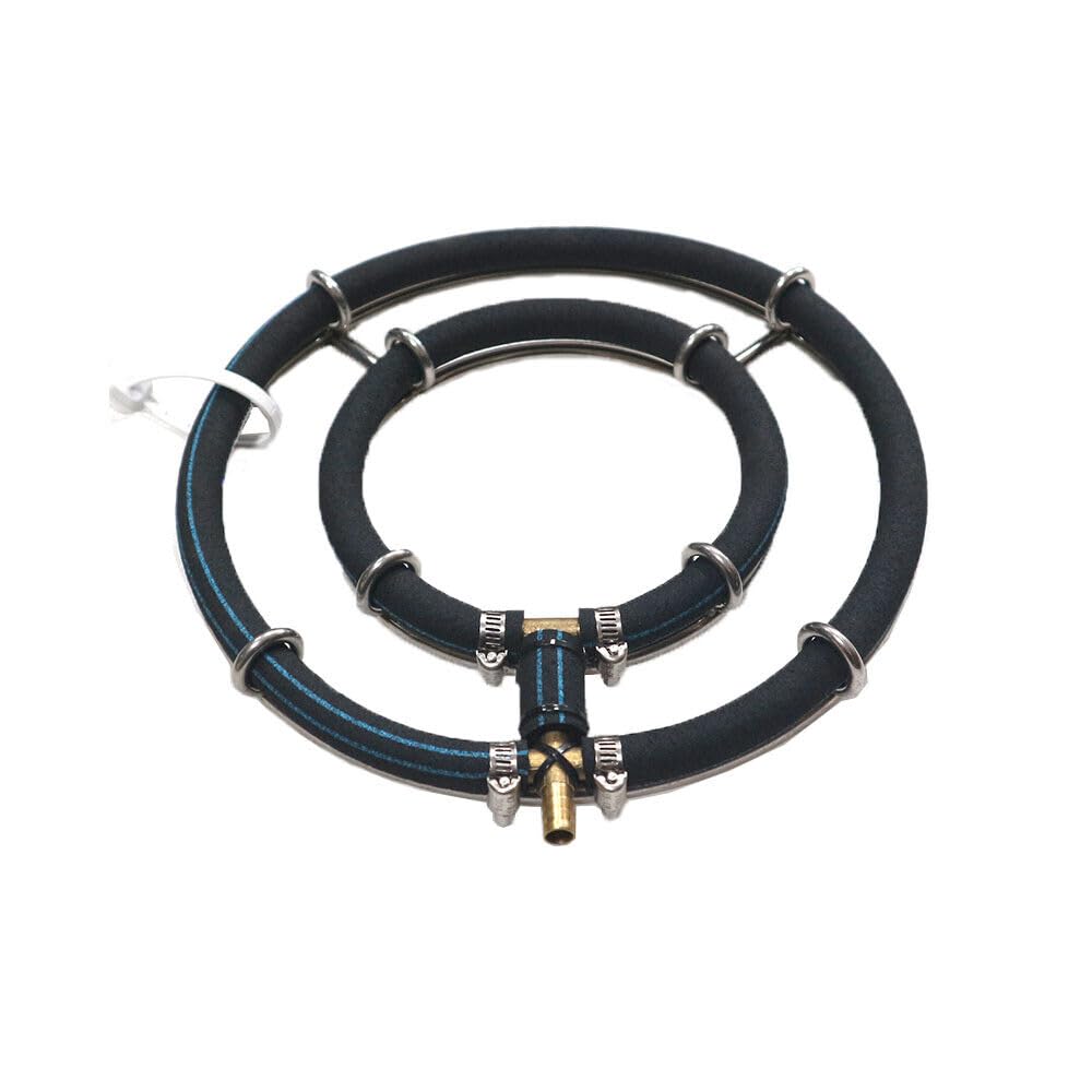 Anello aeratore giapponese per bacino carpa Koi, aerazione e ossigenazione, diffusore per bacino carpa Koi e per arricchimento di ossigeno del bacino da giardino (2 anelli / Ø25 cm)
