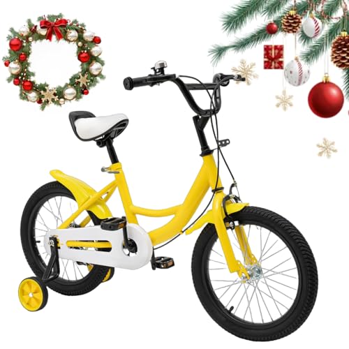 DAOHHFO Vélo pour enfant 16' soit 41 cm pour garçon et fille de 5 à 8 ans Vélo réglable en hauteur pour débutants avec petites...