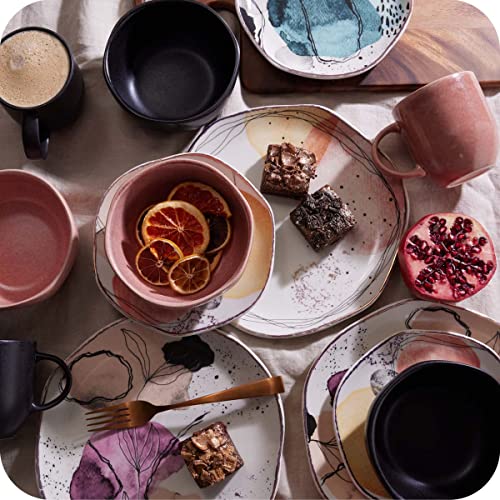 Corona Dinnerware Set 16-Pieces Earthenware | Euritmia | Service For 4| Ceramic| Set De Vajilla 4 Puestos, 16 Piezas | Organic Shapes #TOP4
