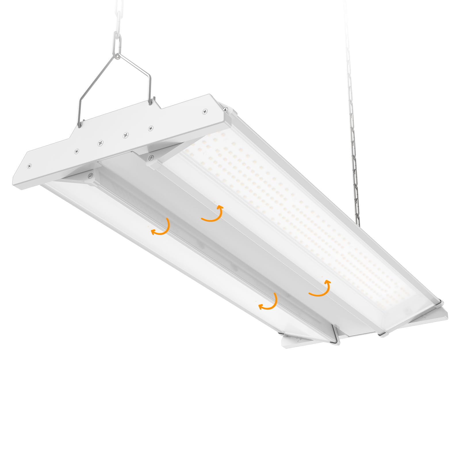 DEMILARE 2FT Led High Bay Shop Light 200W Switchable 27000LM 4000K/5000k Selectable Linear High Bay Lights 0-10V Dimmable 100-277V Hardwire Commercial