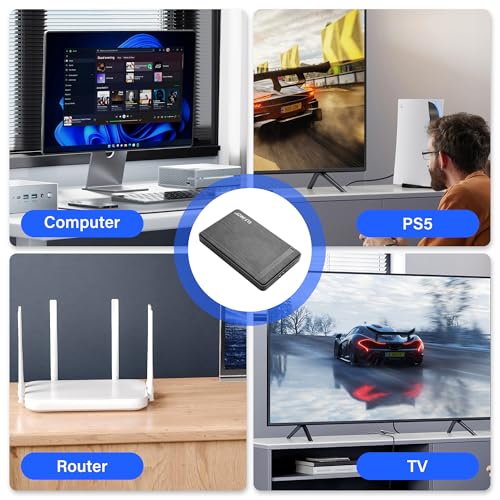 Caja externa para disco duro 2.5" USB 3.0 con cable USB-A y adaptador Tipo-C miniatura 5