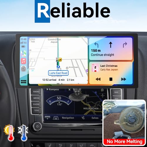 Image of CD Slot Car Mount for Portable CarPlay Screens, Adjustable Angles, Low Profile and Sleek, Integrated Mounting Solution for in-Car Android Display Monitors (4-Tab Bracket Mount)