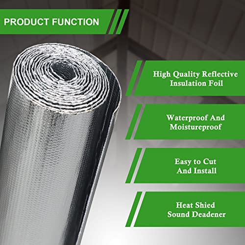 Image of Reflective Insulation Roll, 24 inch x 50Ft, Aluminum, Radiant Barrier for Heat Insulation