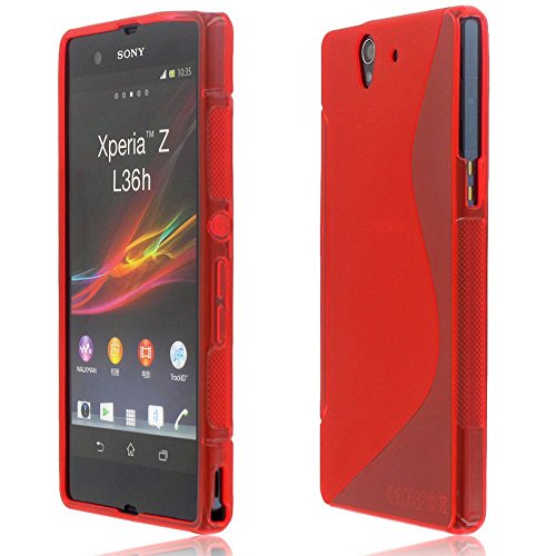 ANNART® Coque S-Line TPU Gel Silicone Souple pour Sony Xperia Z L36h C6602 C6603 - Rouge