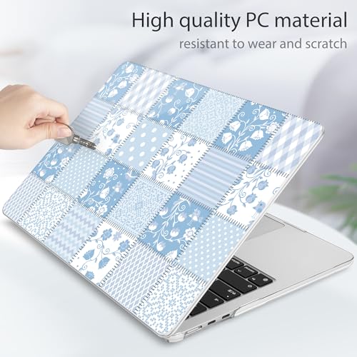 Image of Tuiklol for MacBook Air 13 inch Case M5 2026 M4 2025 M3 2024 M2 2022 Release Model A3449 A3240 A3113 A2681,Plastic Hard Shell Cover for MacBook Air 13.6 with Touch ID, Patchwork Floral
