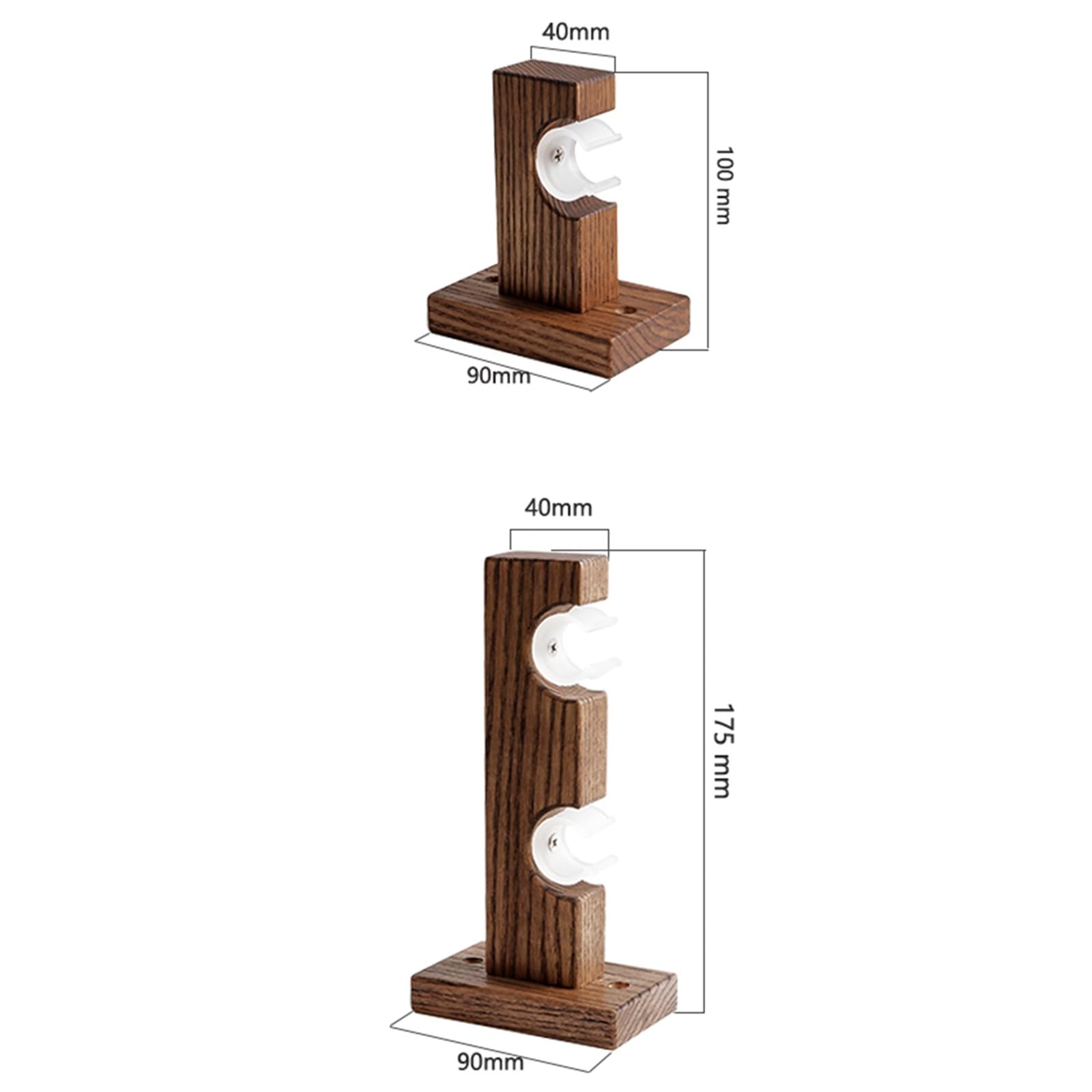 Tringle à rideaux réglable en bois 100-320 cm avec 2-3 supports, idéale pour stores simples et doubles, décoration d'intérieur élégante, installation facile, tringle double de 140 cm incluse