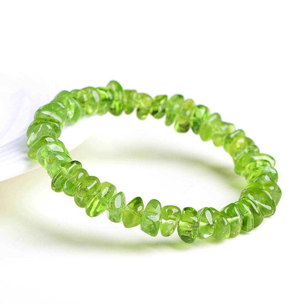 Braccialetti Irregolari con schegge di Cristallo, in peridoto olivina Naturale, Bracciale Elastico per Yoga, Meditazione, Preghiera, guarigione, Protezione e Come Regalo