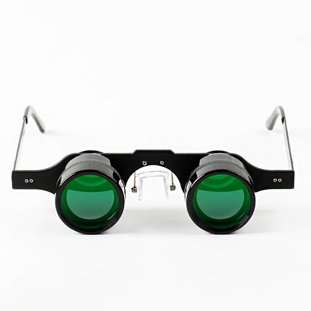 QZY 10 X Fishing Binocular Glasses,Professional Hands Free Magnification for Sports,Concerts,Theater,Opera,TV Magnifiers(Premium Glare-Free Lenses),Green