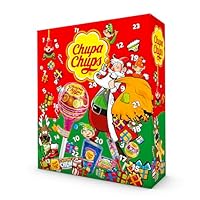 Chupa Chups XXL Adventskalender 2025, Weihnachts-Kalender mit 24 Türchen, Lutscher & Kaugummi, Süßigkeiten, geeignet für Kinder und Erwachsene, 1x614g