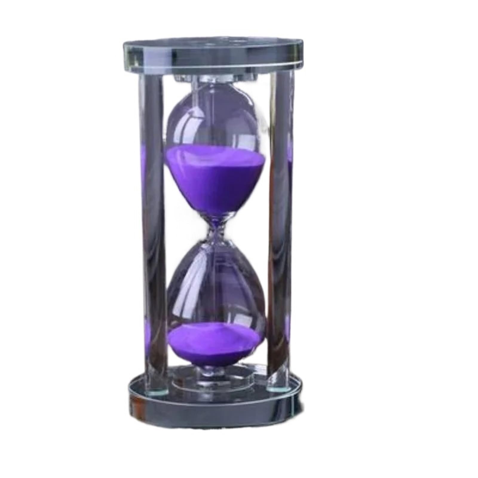 Sanduhr 15-60 Minuten Sanduhr Küche Schule Moderne Kristall Teeuhren Heimdekoration FüR Glasdekor(Purple,15min)