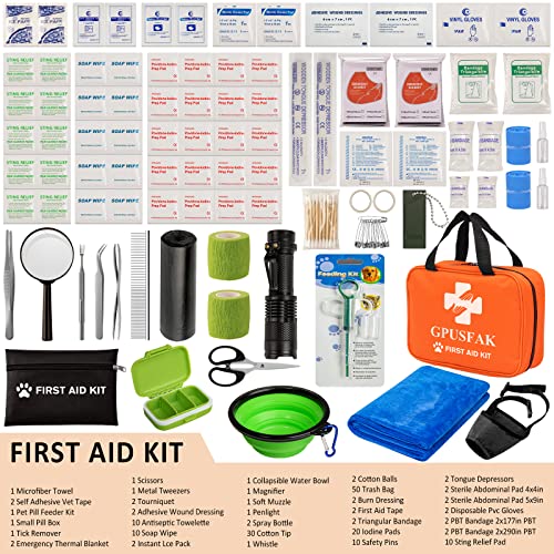 Gpusfak Pet First Aid Kit For Dogs And Cats - Pet Emergency Kit For Camping Hiking Traveling Hunting And Sports #TOP2